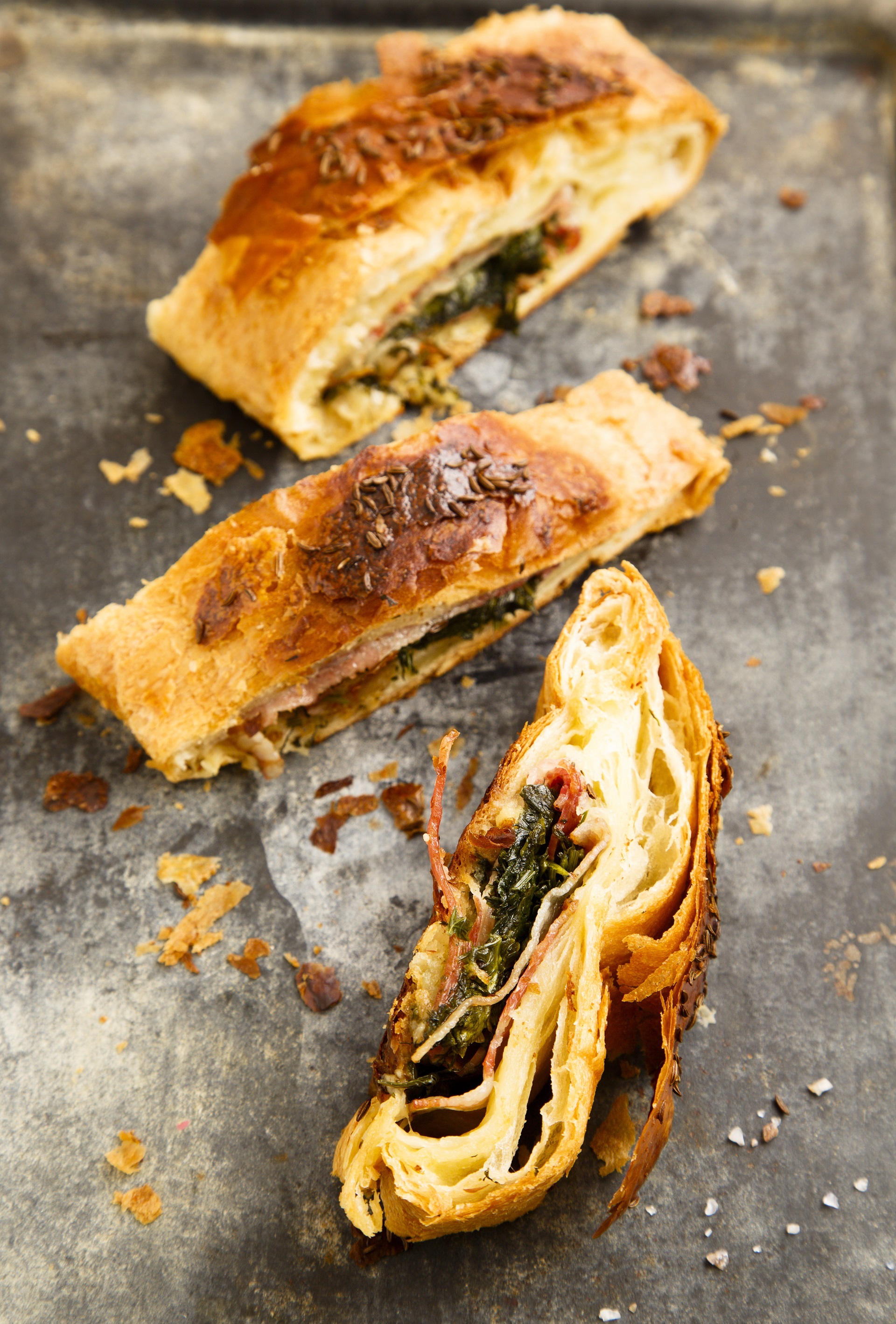 Spinach and bacon pie 1
